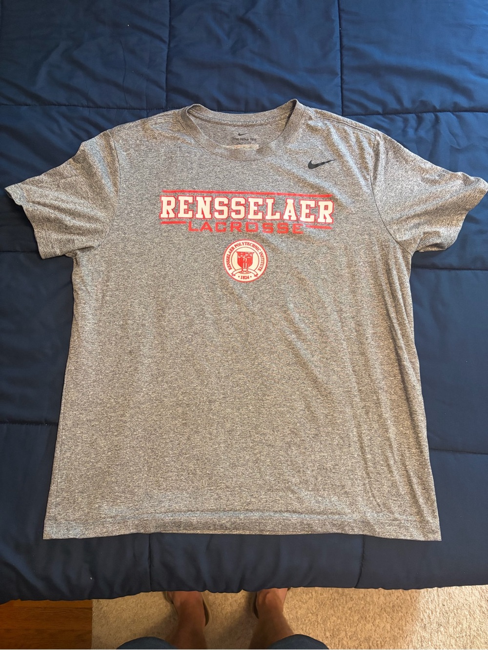 Nike Gray Rensselaer Lacrosse Performance Shirt
